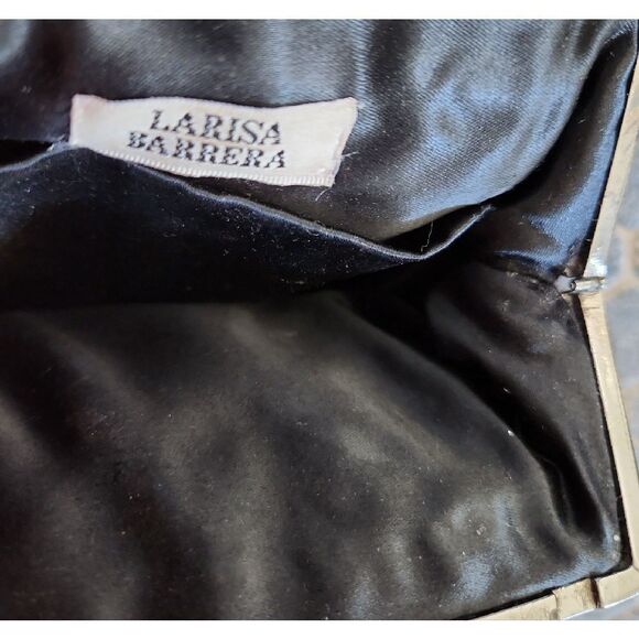 Chic Black Floral Embellished Clutch - Picture 6 of 7